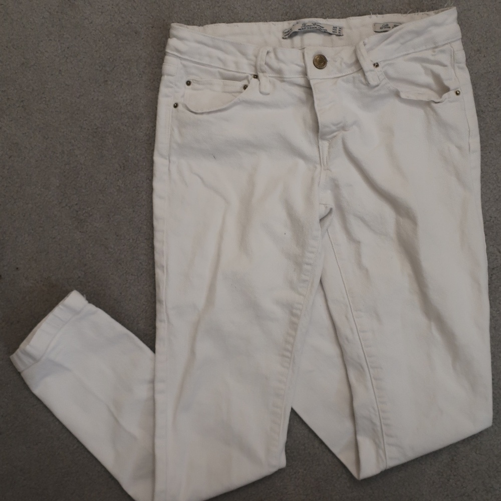Low-rise Zara Women White Jeans